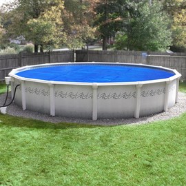 Pool Mate 15 Ft Blue/Silver Deluxe Solar Cover for Above Ground Pool, Pool Solar Cover, 8-Mil Thick, 5-Year Warranty, Made in USA