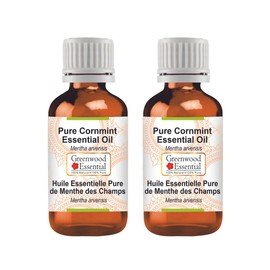 Greenwood Essential Pure Cornmint Essential Oil (Mentha arvensis) 100% Natural Therapeutic Grade Steam Distilled for Personal Care (Pack of Two) 100ml X 2 (6.76oz)