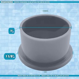 Poolzilla 50 Pack Gray Pool Safety Fence Hole Cover | 1" Diameter that Fits Into a 1" Sleeve | Deck and Patio Safety Ground Caps
