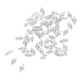 Healeved 50pcs Mini Rhombic Nail Gems Flatback Zircon Rhinestones for DIY Nail Art Compact Sparkling Crystal Charms for Stylish Manicure