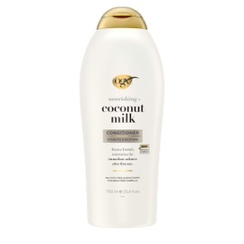 OGX Nourishing + Coconut Milk Conditioner, Hydrating & Restoring Conditioner Moisturizes for Soft Hair After the First Use, Paraben-Free, Sulfate-Free Surfactants, 25.4 fl. oz