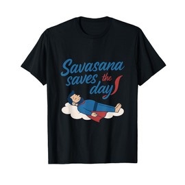 Savasana Saves The Day Yoga Superhero Print T-Shirt