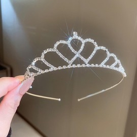 Wiwpar Crystal Rhinestone headband Silver Crystal Headband Princess Queen Headpiece Hair Accessories Headband for Women Girls Wedding Birthday Gift (Type2)