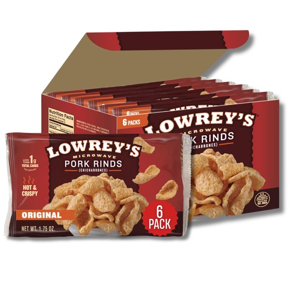Lowrey's Bacon Curls Microwave Pork Rinds (Chicharrones), Original, 1.75 Ounce