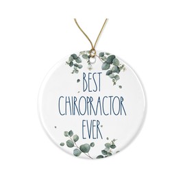 Best Chiropractor Ever Christmas Ornament - Gift for Chiropractor, Birthday, Anniversary - Ceramic, Printed on Both Sides