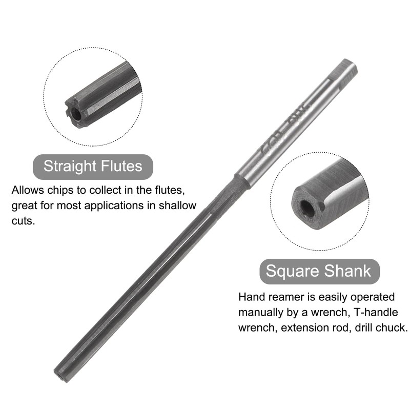sourcing map Hand Reamers, 3mm H8 Metric Reamer Drill Bit
