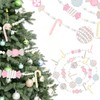 10.27 FT Macaron Wooden Bead Christmas Garland with Felt Candy