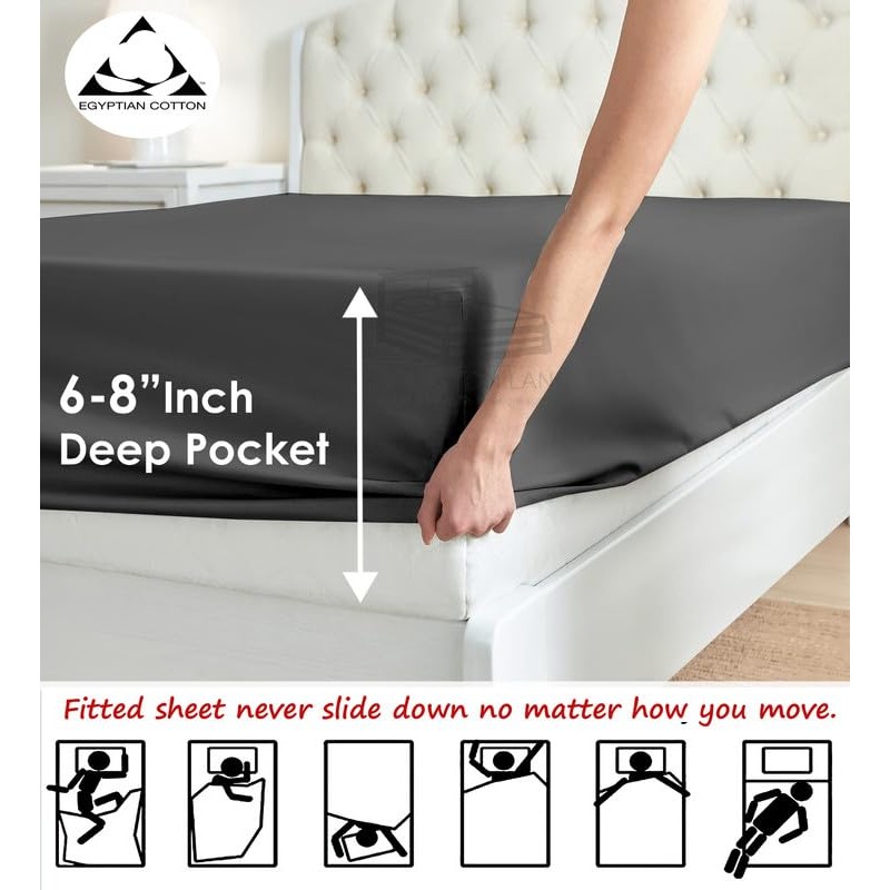 Queen Sleeper Sofa Bed Sheet Set - 400 Thread Count