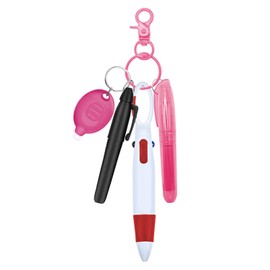 Daemson Daemson Nurse Pen Set, Badge Reel Pen Include Highlighter and Permanent Marker Pen and Led Keychain Flashlight and Ball Pen and Nursing Keychain Clip (Pink)