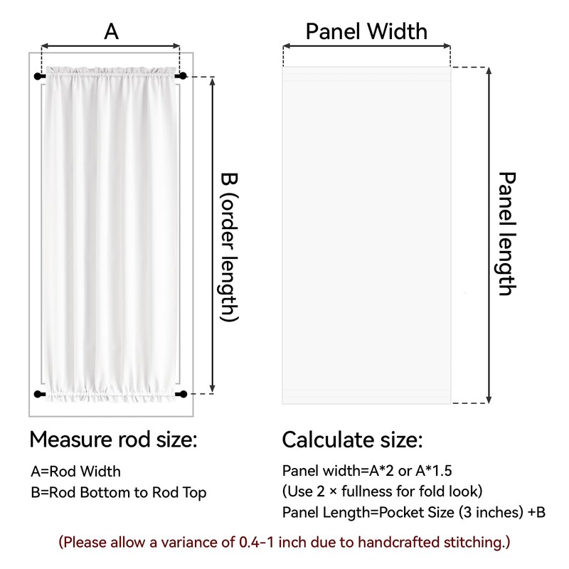 Vatge Front Door Sidelight Curtains with Velcro - 12x72 Door