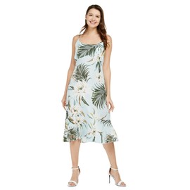 Matchable Family Hawaiian Luau Mermaid Dress, Wispy Cereus Light Blue, Women, Large