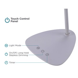 PureOptics LED VLED1820-BD Battery LED Desk Lamp, Dimmable with Adjustable Color Temperature, 4 Hour Battery Life, Rechargeable, Reduces Eyestrain, White