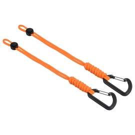 PATIKIL Badge Lanyard with Hook 10 Inch, 2Pcs Braided Wrist Keychain Strap Adjustable Cord Lock for Keys Wallets Outdoors, Orange