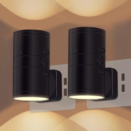 Night Light Plug in, Dusk to Dawn Sensor Led Night Light with Adjustable Brightness and Color, Dimmable Nightlight for Hallway, Bedroom, Kids Room, Kitchen, Garage, Stairway