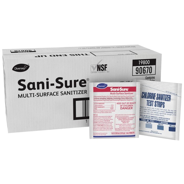 Diversey Sani-Sure Multi-Surface Sanitizer (.125-Ounce, Case of 100)