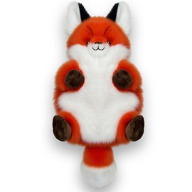 Red Fox Microwave Heating Pad for Period Cramps, Microwavable Stuffed Animal Cute Moist Weighted Plush Heating Bean Bag with Removable Cover Unscented Heatable Gifts