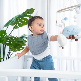 Comfy Cubs Muslin Baby Bibs, Drool Bibs, Adjustable with Easy Snaps, Teething & Drooling, Absorbent Bibs for Boys & Girls