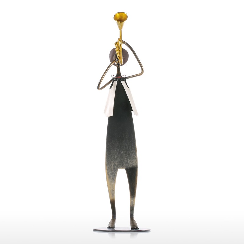 Cowboy Band / Trumpet Music Trumpet Playing Metal Iron Sculpture