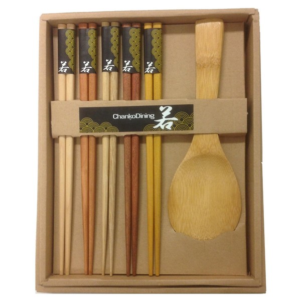 JapanBargain Brand Japanese Style Chopsticks Gift Set Rice Paddle Included