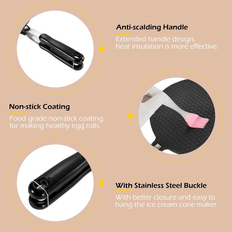 Dyna-Living Waffle Cone Maker Non-stick Ice Cream Cone Maker 8.66