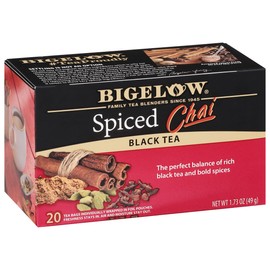 Bigelow Spiced Chai Tea, 20 Bags, 1.73 Ounces (Pack Of 6)