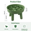 Silicone Slow Feeder Cat Bowl with Detachable Stand, Green