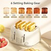 Toaster 4 Slice, Retro Stainless with 6 Bread Shade Settings,1.5''Wide