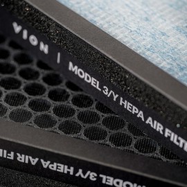 VION Model 3/Y HEPA Activated Carbon Air Filters - 2 packs with the Model 3 and Model Y removal tools