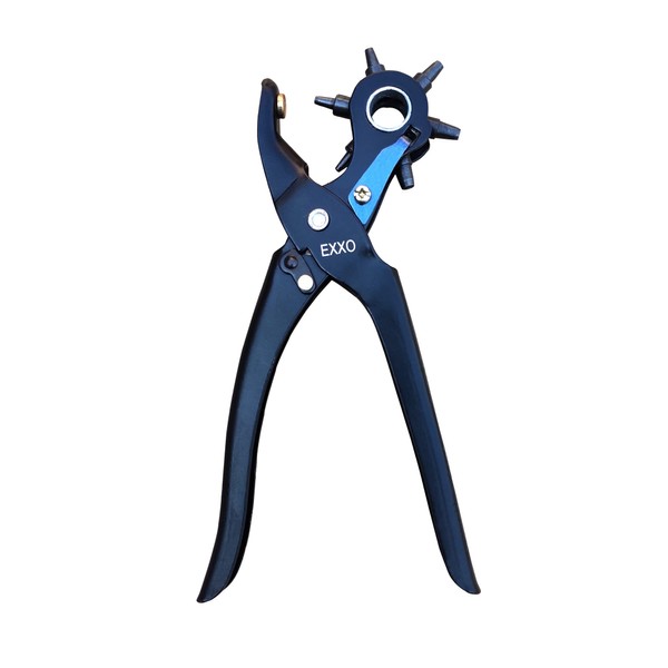 EXXO Tools Revolving Punch Plier - Leather Hole Punch Rivet