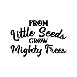 Aurabeam Vinyl Wall Art Decal - from Little Seeds Grow Mighty Trees - 17" x 26" - Trendy Fun Good Vibes Quote Sticker for Living Room Kids Room Playroom Nursery Daycare Classroom Decor