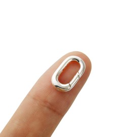 [FUSSED] 925 Silver Oval Ring Can Flat Push Open Type Marukan Round Ring Plain Plain Key Chain Key Chain Key Ring Key Ring Key Ring Key Joint Parts Belt Loop Men's Women's Stylish Present Sterling