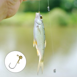 TIXIPEM 1/18 oz Ned Rig Jig Heads [10PCS] - Mushroom Head Shroom Jigs Use for Bass Fishing&Finesse Fishing - [Gold-1.2IN] Jig Heads