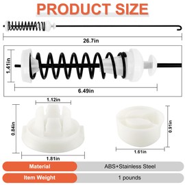 Updated W10780045 Washer Suspension Rod Kit 4pcs by Funmit Compatible with Whirlpool Kenmore Amana Maytag Models WTW4800BQ1, NTW4516FW2, 11020102310, NTW4516FW0, NTW4516FW1, W10537442