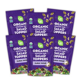 Go Raw Organic Sprouted Garlic Thyme Salad Toppers, 4 oz, 6 Pack, Pumpkin & Sunflower Seeds, Keto, Kosher
