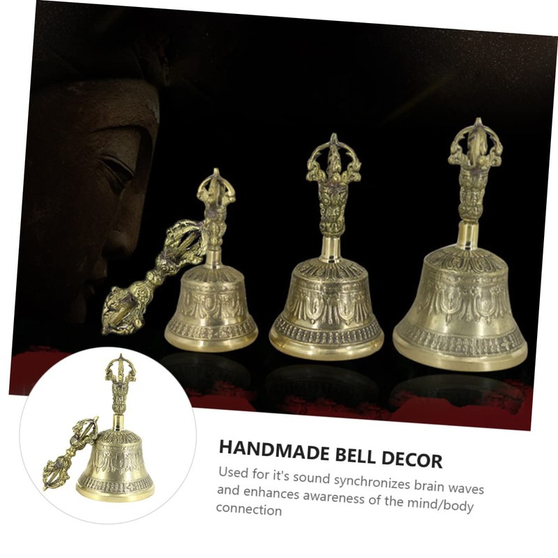 Alipis 1Pc Brass Vajra Bell Five Strand Tibetan Hand Bell