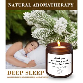 ISANOU Thank You for Being Such an Important Piece of My Story,Thank You Gifts for Teacher Friends,Teacher Appreciation Gifts,Cedar Fragrance Scented Candles,8 oz