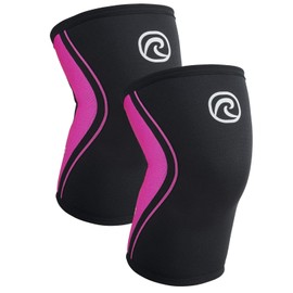Rehband Knee Support for Weight Training, Knee Support for Cross Fit and Heavy Training, Knee Sleeve Made of 5 mm Neoprene, Available in Many Colours and Sizes, Unisex, Colour: Pink, 1 Pair, Size: S