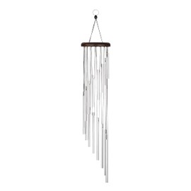 Sonic Energy Spiral Chime - 73cm Silver - Metallic Wind Chime with 16 Chimes - Indoor and Outdoor Decoration (SC29S)
