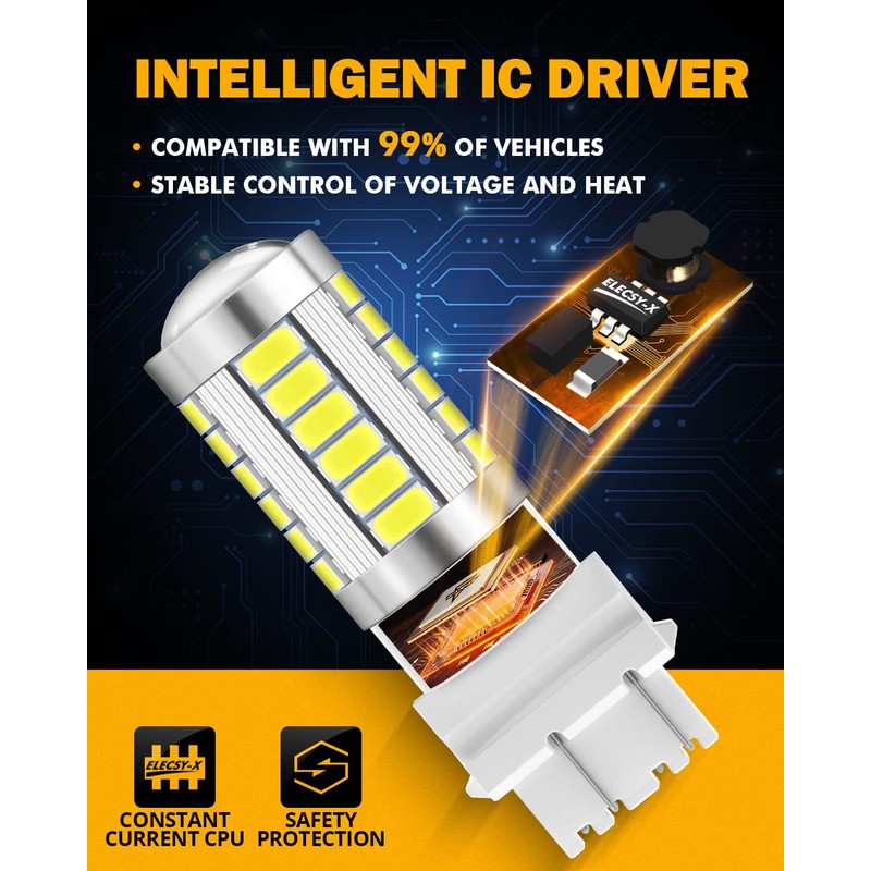 Auxbeam 3157 LED Bulbs White, Super Bright 3156 3057 4157
