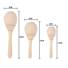 HAICN 20Pcs DIY Mini Wooden Maracas Wooden Rattle Sand Hammer Percussion Instrument Musical Educational Toys Unfinished Blank Shakers for Kids
