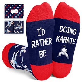 HAPPYPOP Karate Gifts For Boys Girls - Taekwondo Gifts For Boys Girls, Karate Gifts Jiu Jitsu Gifts, Karate Socks Funny 7-9 Year Old Kid Socks