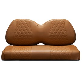 A-2-Z EZ ON Golf Cart Seat Cover, Durable and Easy to Install with Straps, Designed in America with Marine-Grade Material, Fits Club Car DS, EZGO TXT, and RXV, (Brown)