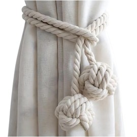 NYANDELMO Curtain Accessories Rope Curtain Tassels Curtain Tiebacks Rope Tassels (White)