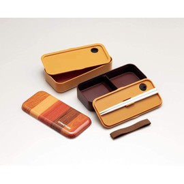 Skater SLBW6M-A Simple Lunch Box, 20.3 fl oz (600 ml), Structure, Wood Grain, Light Brown