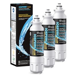 ICEPURE PLUS RWF3500AH NSF/ANSI 53 NSF/ANSI 42 Certified Refrigerator Water Filter Replacement for LG LT800P, ADQ73613401, ADQ73613408, ADQ75795104, LMXS30776S, LSXS26366D, Kenmore 9490, 3PACK