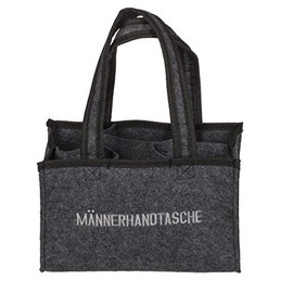 mucplants Männerhandtasche Bier Herrenhandtasche aus Filz mit 6 Fächern für Bierflaschen, grau