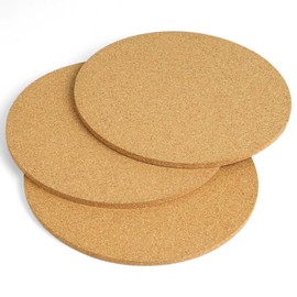 Flintronic Heat Trivet, 3PCS 18cm Cork Trivet, 5mm Thick Round Cork Coaster, Multifunctional Heatproof Table Mat, Reusable Kitchen Hot Pads for Hot Pots, Pans, Kettles, Potted Plants