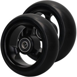 LekLai 4 Inch Wheelchair Replacement Front Wheels, Non-Slip PU Wheel for Sports Wheelchair, Trackless, 2 Pieces/Black/100 mm/4 Inch