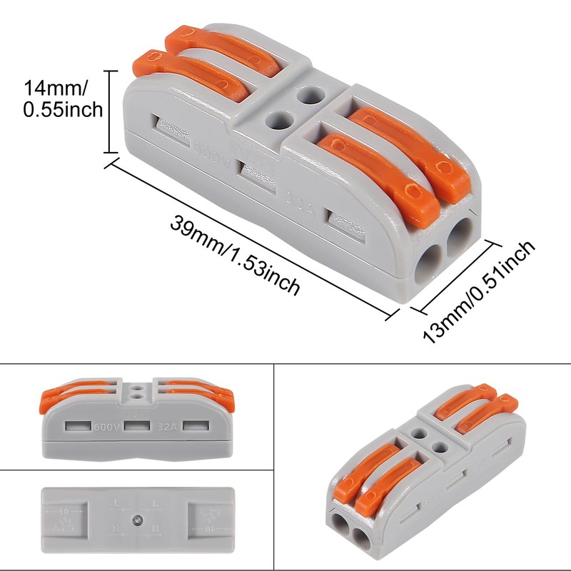 25PCS Lever Wire Connectors, Quick Connect Wire Splice Connectors Compact