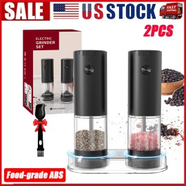 2xGravity Electric Salt and Pepper Grinder 70ML Electric Mill Shakers Adjustable